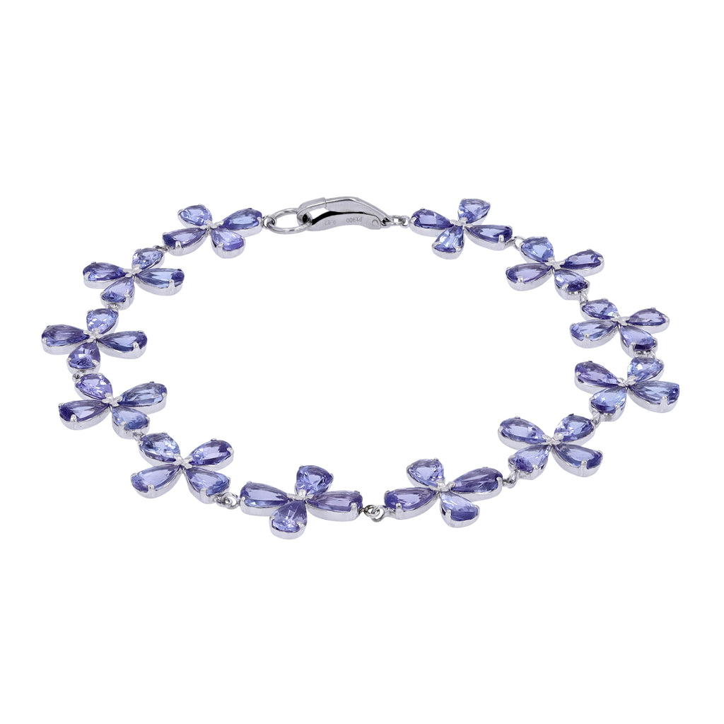Platinum 900 9.87 CTW Tanzanite 7" Bracelet