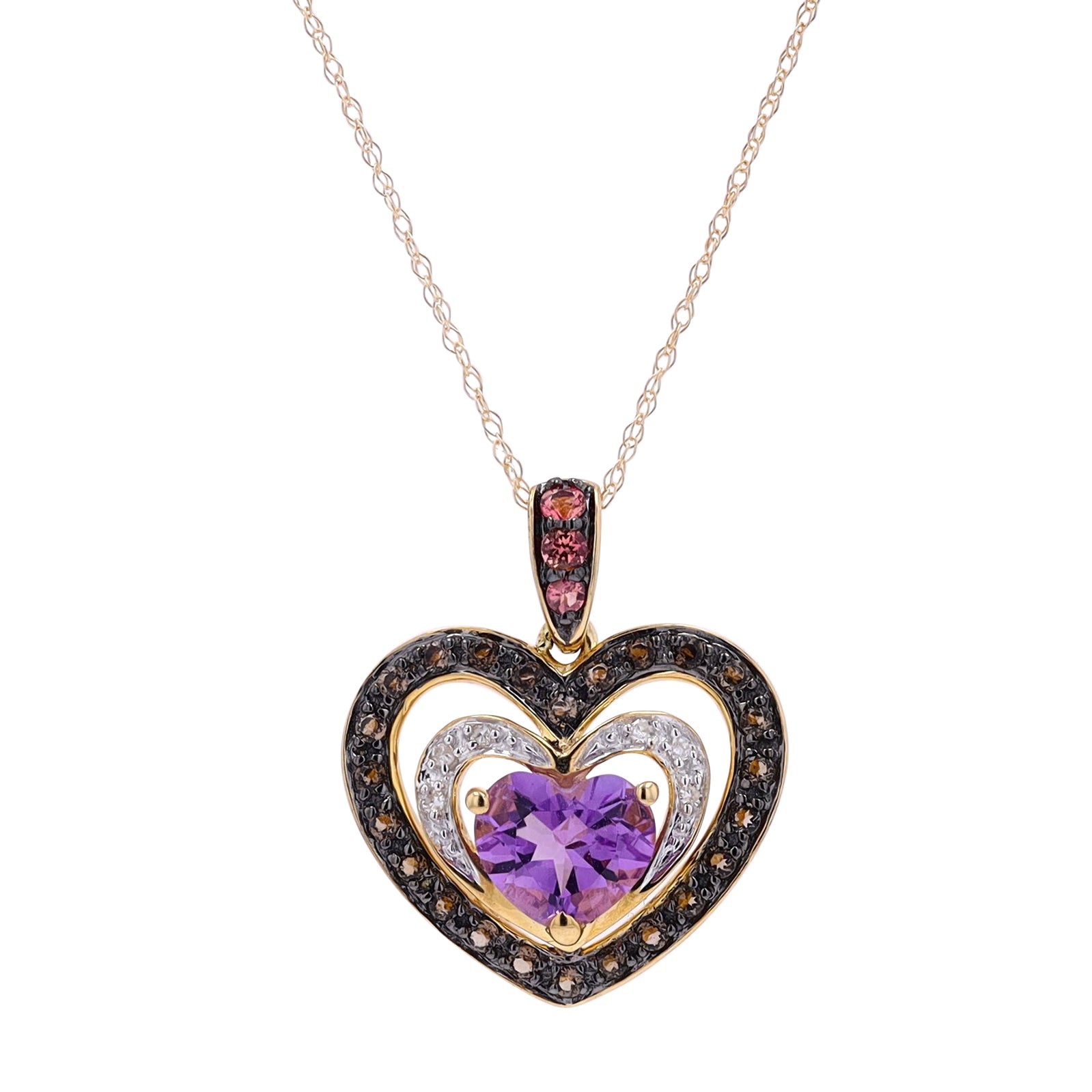 10k offers gold amethyst heart pendant