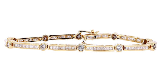 14K Yellow Gold 3.00 CTW Diamond 7.5" Bracelet