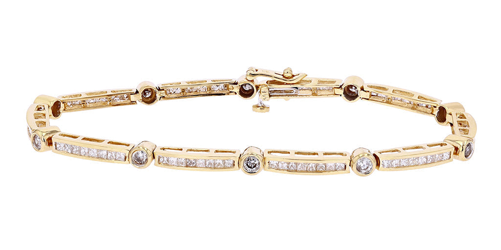 14K Yellow Gold 3.00 CTW Diamond 7.5" Bracelet