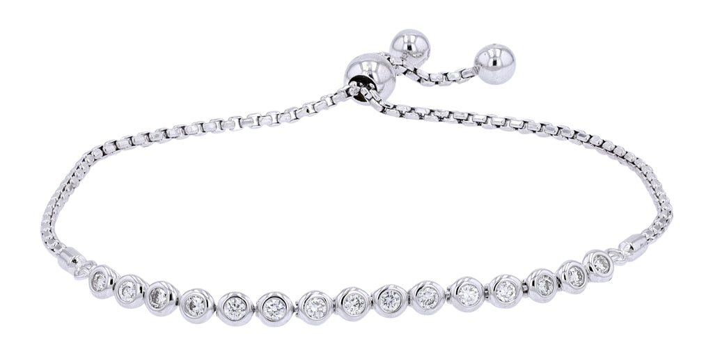 14K White Gold EFFY 0.59 CTW Diamond Bolo Bracelet