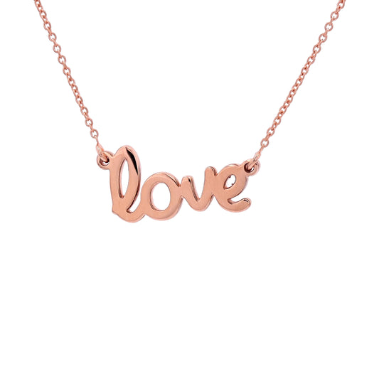 “Love” Gold Necklace in 14k Gold