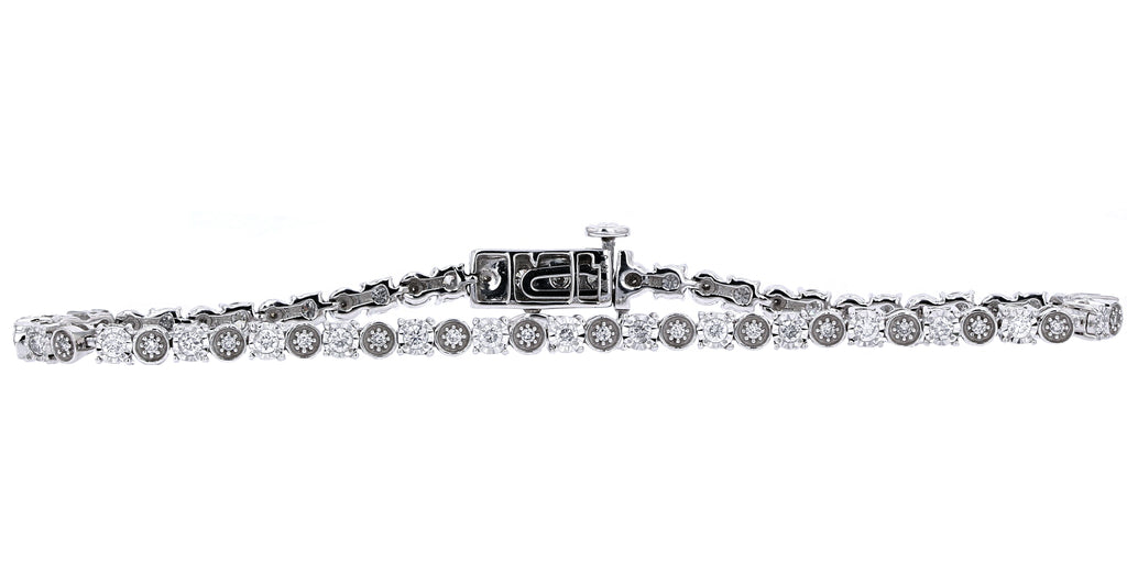 10K White Gold 1.00 CTW Diamond Bracelet