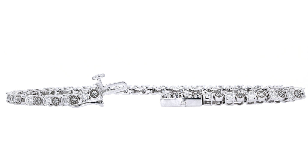 10K White Gold 1.00 CTW Diamond Bracelet