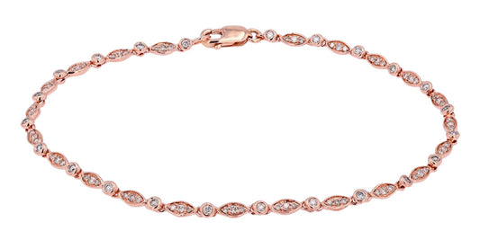 14K Rose Gold 0.53 CTW Diamond Bracelet