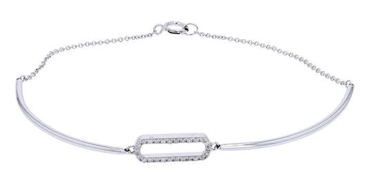 10K WG Diamond Oval Bracelet