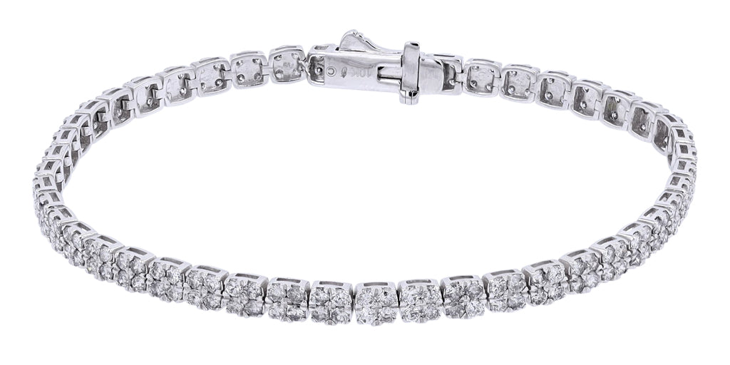 10K White Gold 3.00 CTW Diamond Bracelet