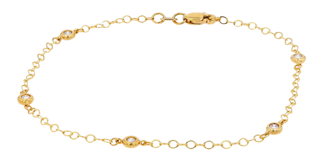 0.12 CTW Diamonds By The Yard Bracelet in 14k Gold