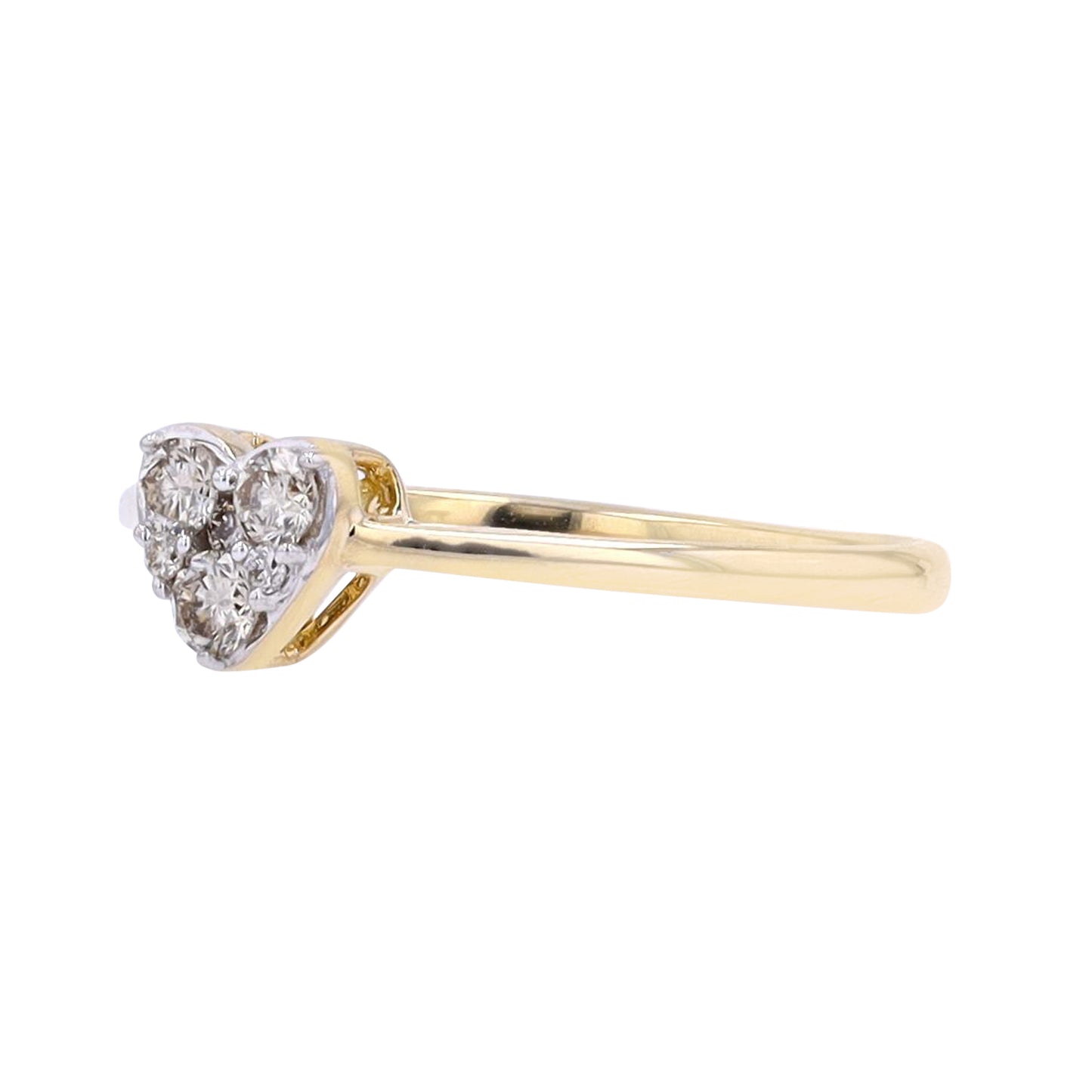 0.16 CTW Heart Diamond Ring in 14k Gold