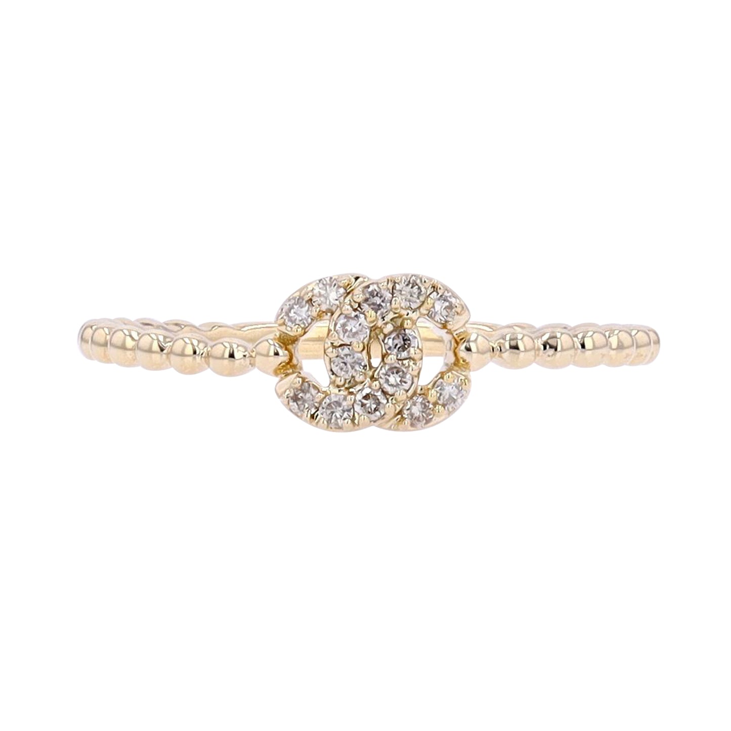 0.10 CTW Interlocking Circle Diamond Ring in 14k Gold