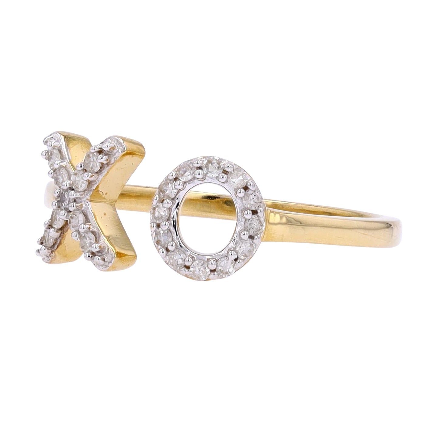 0.15 CTW “X & O” “Hugs and Kisses” Diamond Cuff Ring in 10k Gold