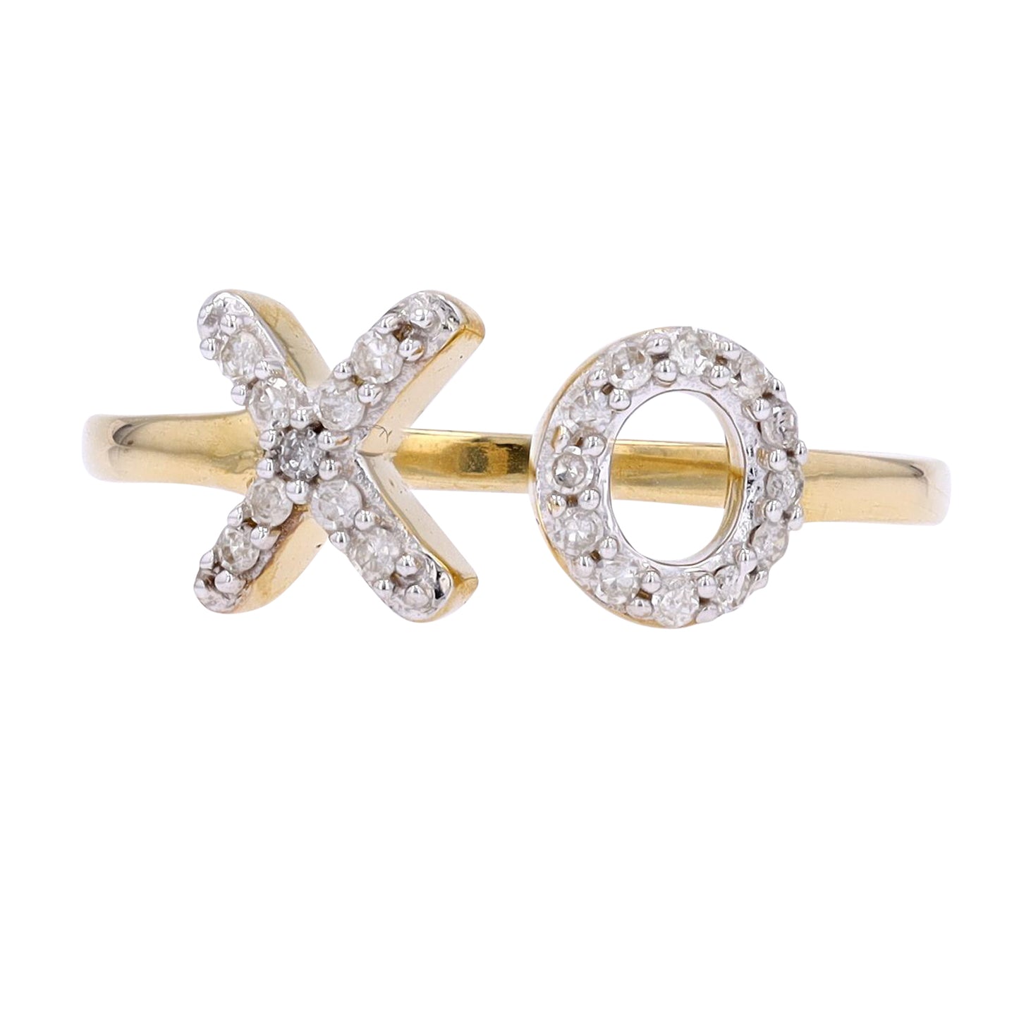 0.15 CTW “X & O” “Hugs and Kisses” Diamond Cuff Ring in 10k Gold