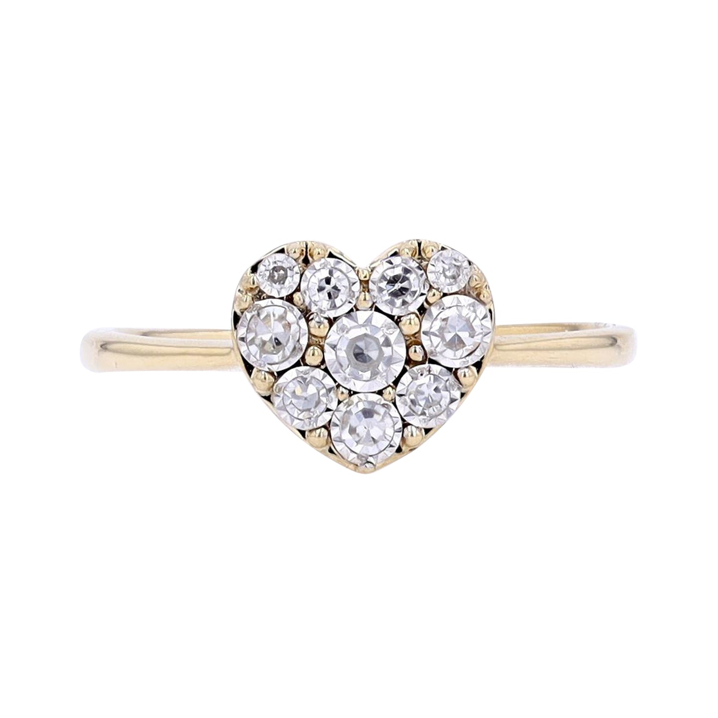 10k Gold Heart Diamond Ring 0.16 CTW