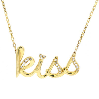 0.03 CTW “Kiss” Diamond Necklace in 10K Gold