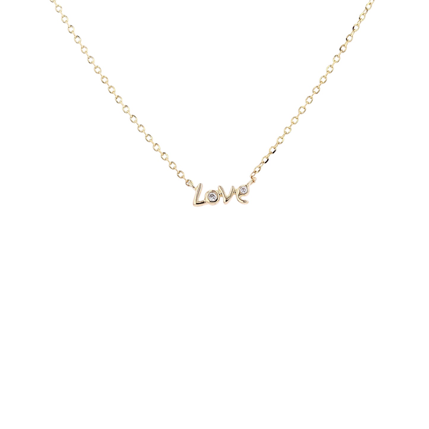 0.01 CTW Love Diamond Necklace in 14k Gold