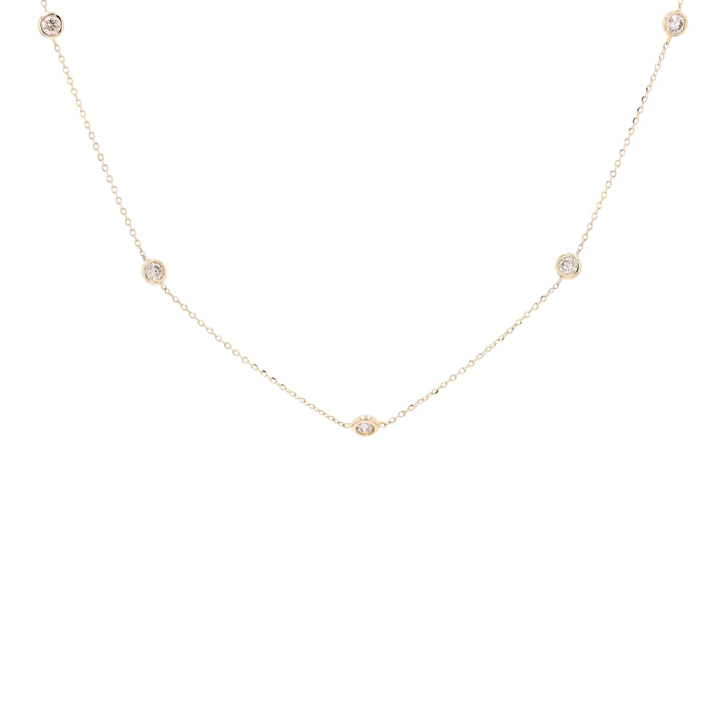 1 CTW Diamond By The Yard Gold Necklace in 14k Gold