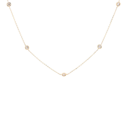 1 CTW Diamond By The Yard Gold Necklace in 14k Gold