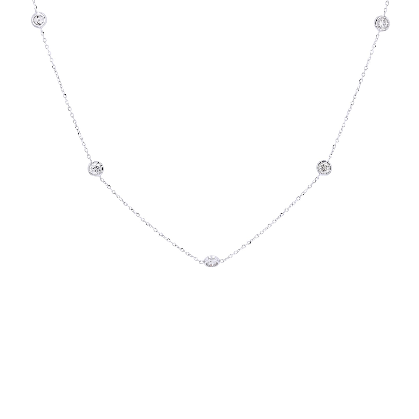 1 CTW Diamond By The Yard Gold Necklace in 14k Gold