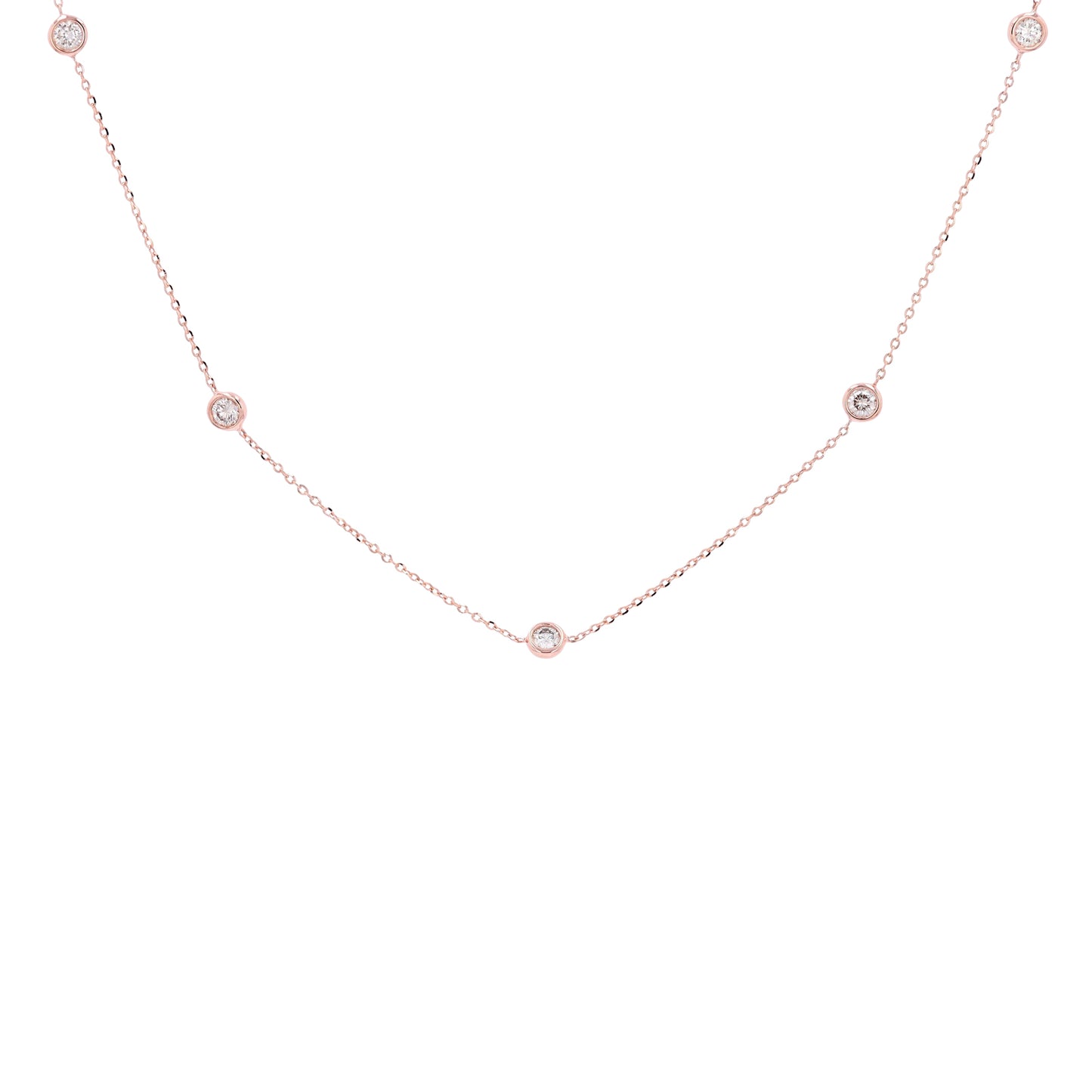 1 CTW Diamond By The Yard Gold Necklace in 14k Gold