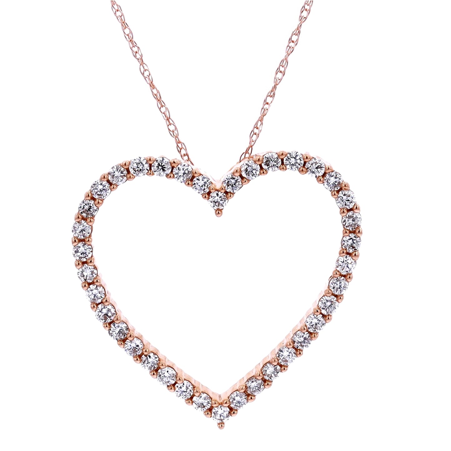 1/2 CTW Heart Diamond Pendant in 14K Rose Gold