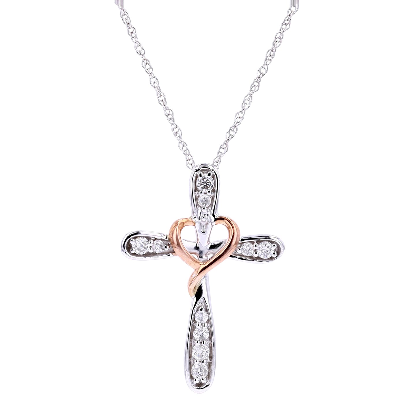 0.10 CTW Diamond Cross Pendant