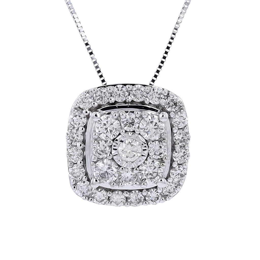 10K White Gold 1.00 CTW DIamond 18"