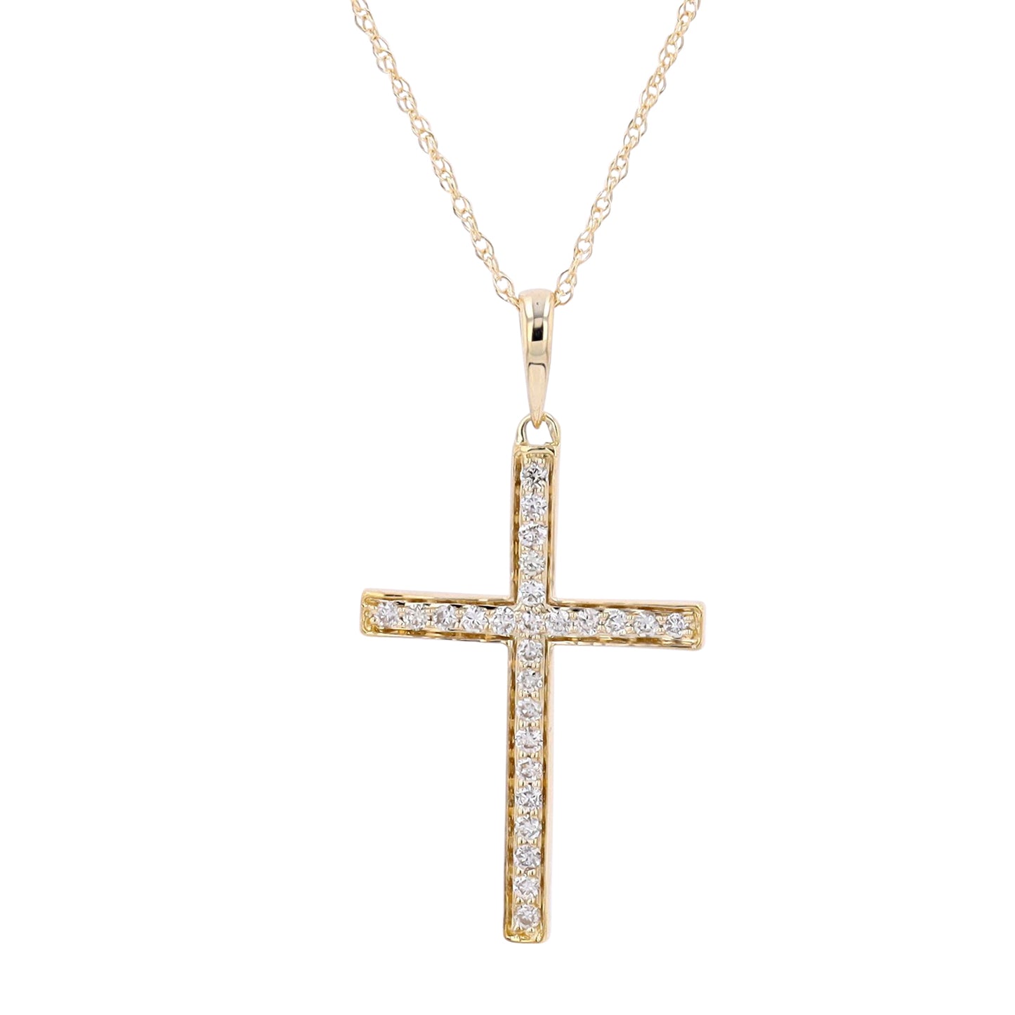 0.17 CTW Cross Diamond Pendant in 14K Gold