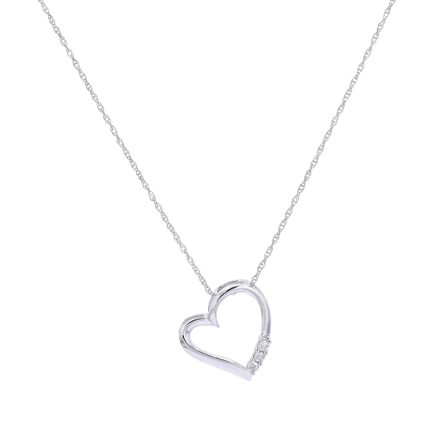 0.05 CTW Heart Diamond Pendant in 10k White Gold