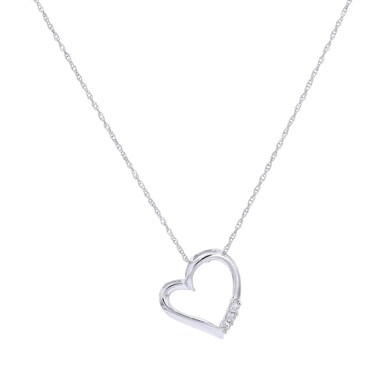 0.05 CTW Heart Diamond Pendant in 10k White Gold