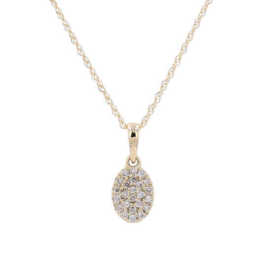 14K Yellow Gold 0.13 CTW Diamond Pendant 18" Chain