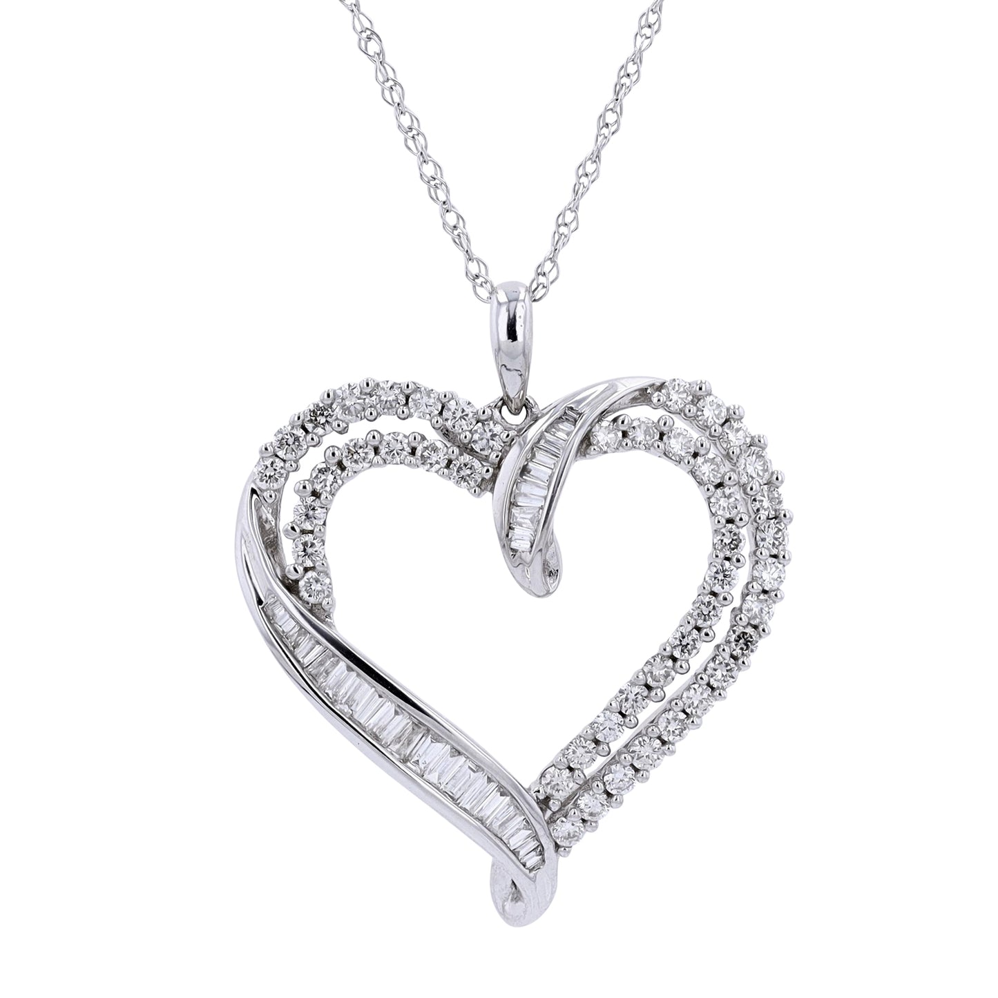 1 CTW Heart Diamond Pendant in 14k Gold