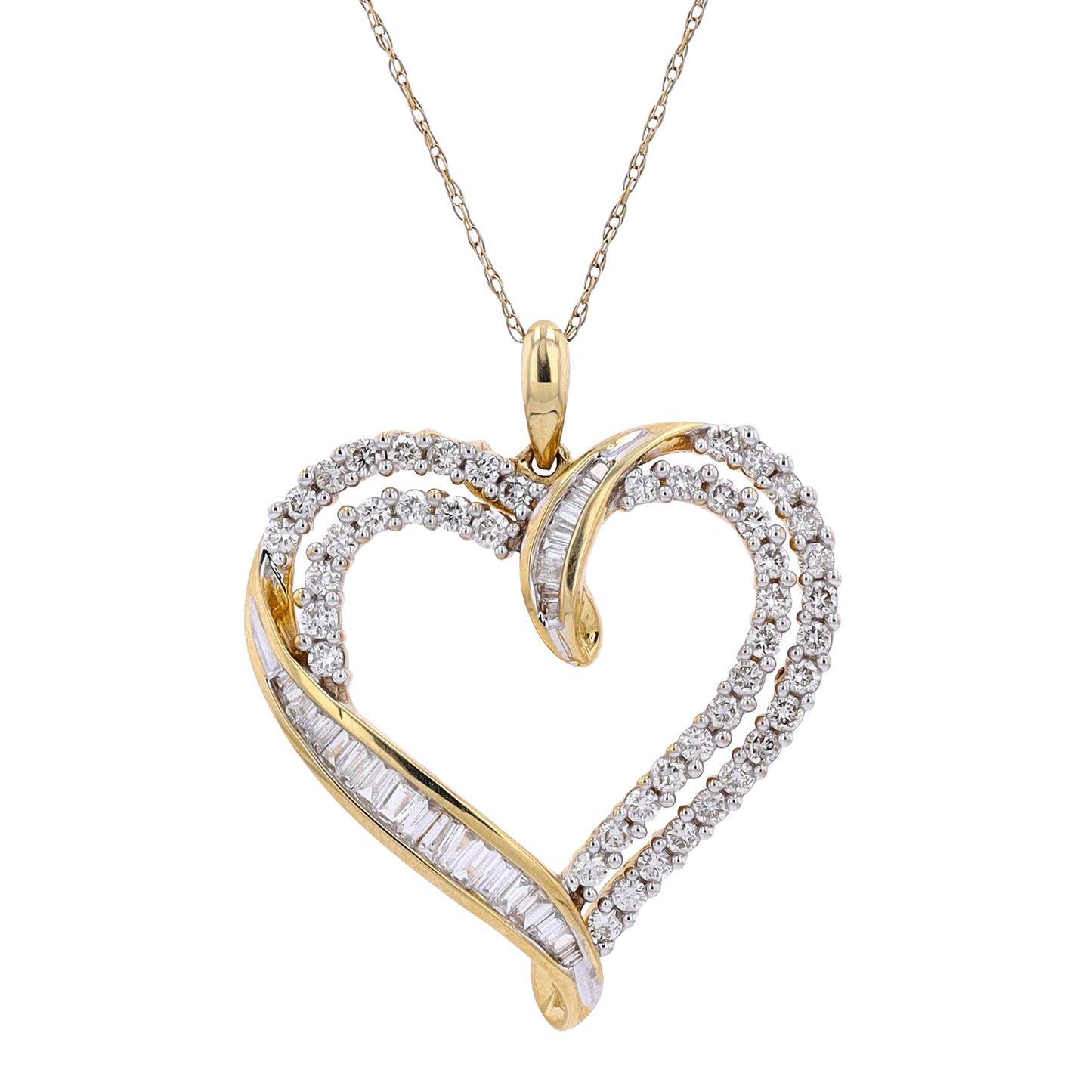 1 CTW Heart Diamond Pendant in 14k Gold