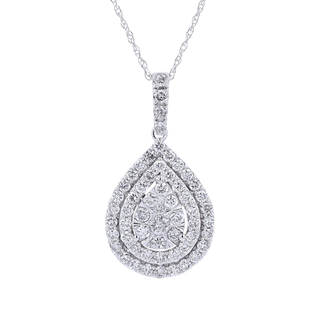 14K White Gold 1.00 CTW Diamond 18" Chain