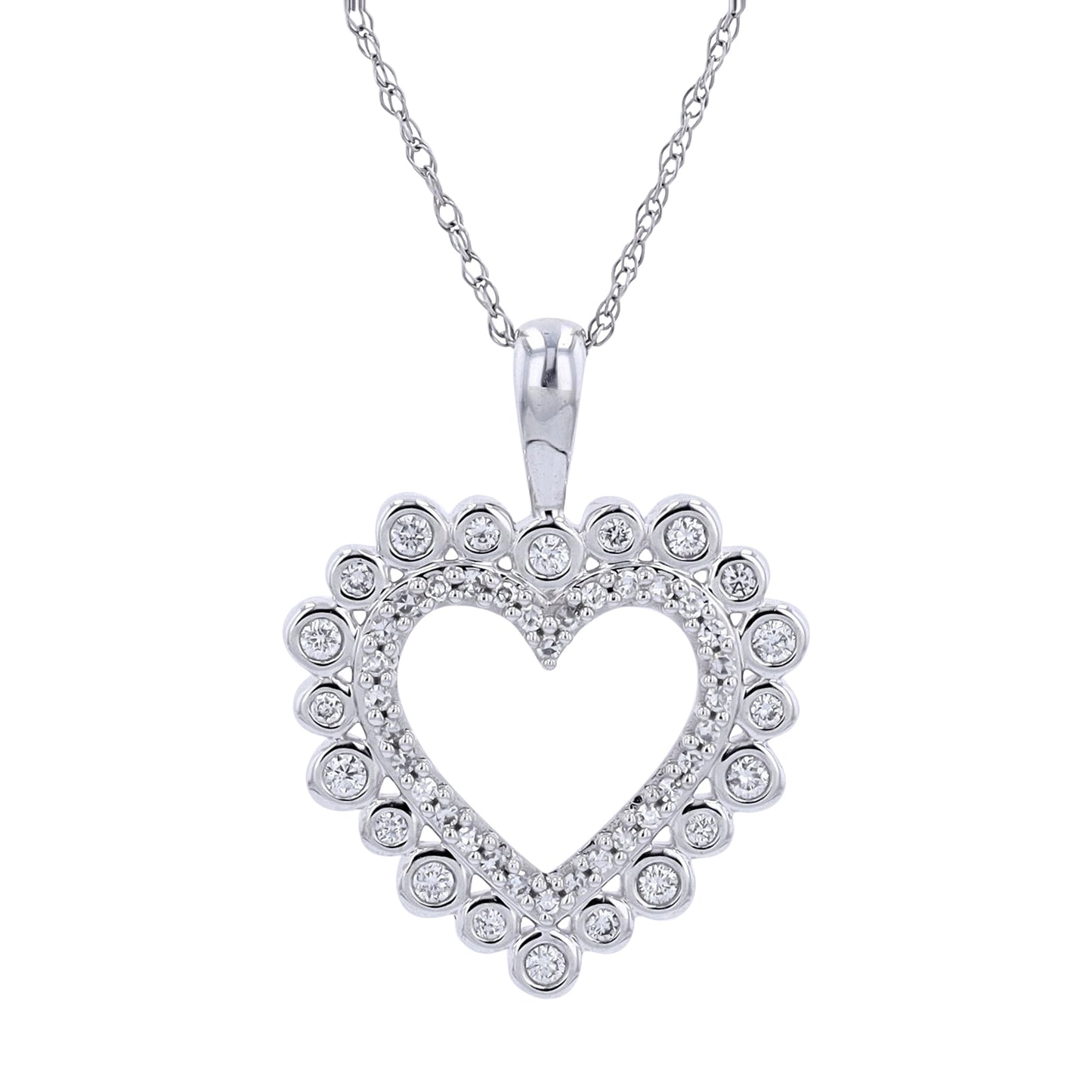 10k Gold Diamond Heart Pendant 0.25 CTW