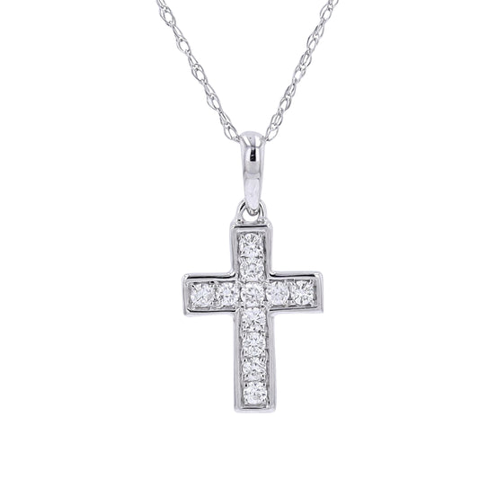 14k Gold Diamond Cross Pendant 0.15 CTW