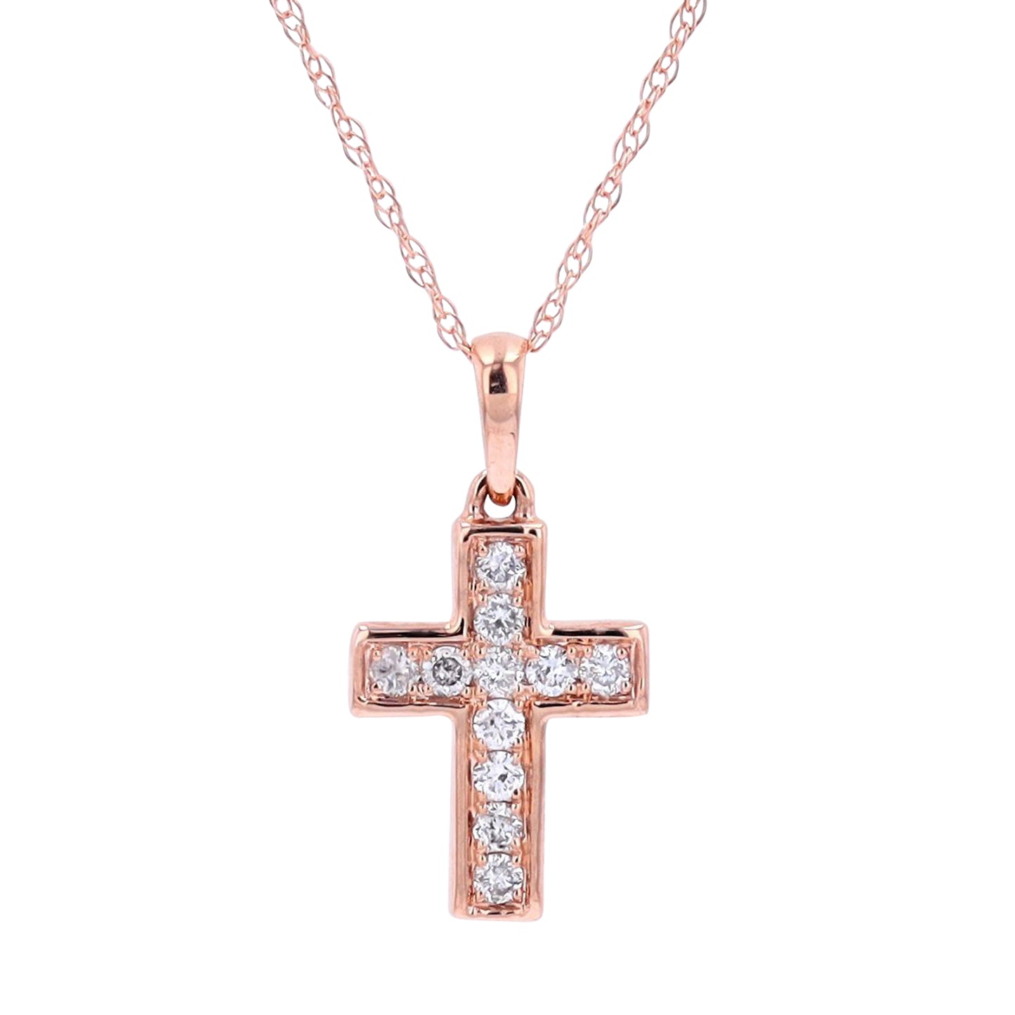 14k Gold Diamond Cross Pendant 0.15 CTW