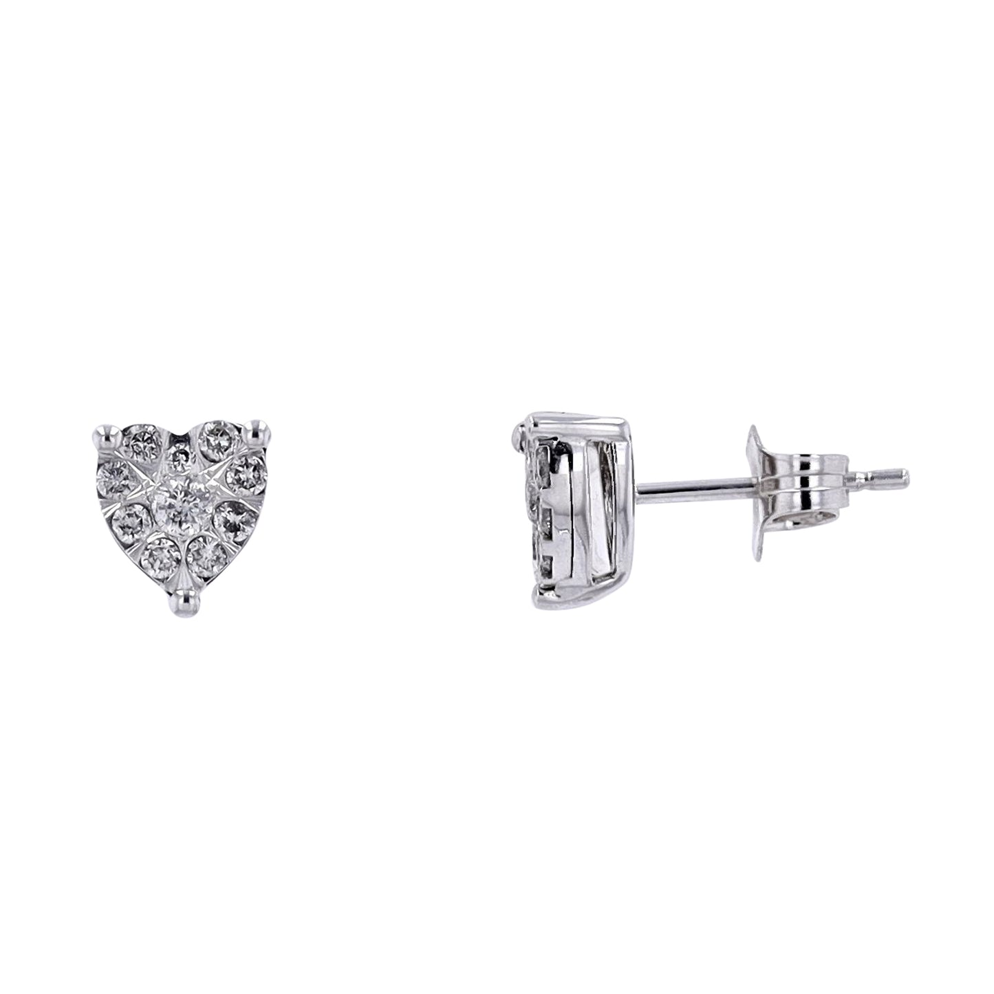 1/4 CTW Diamond Heart Studs in 10k Gold