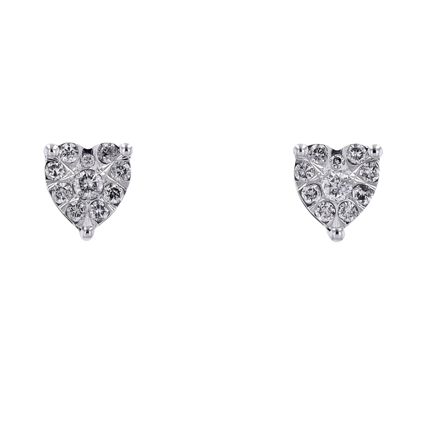 1/4 CTW Diamond Heart Studs in 10k Gold