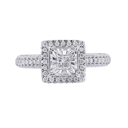 1 CTW Princess Cut Diamond Engagement Ring in 10k Gold