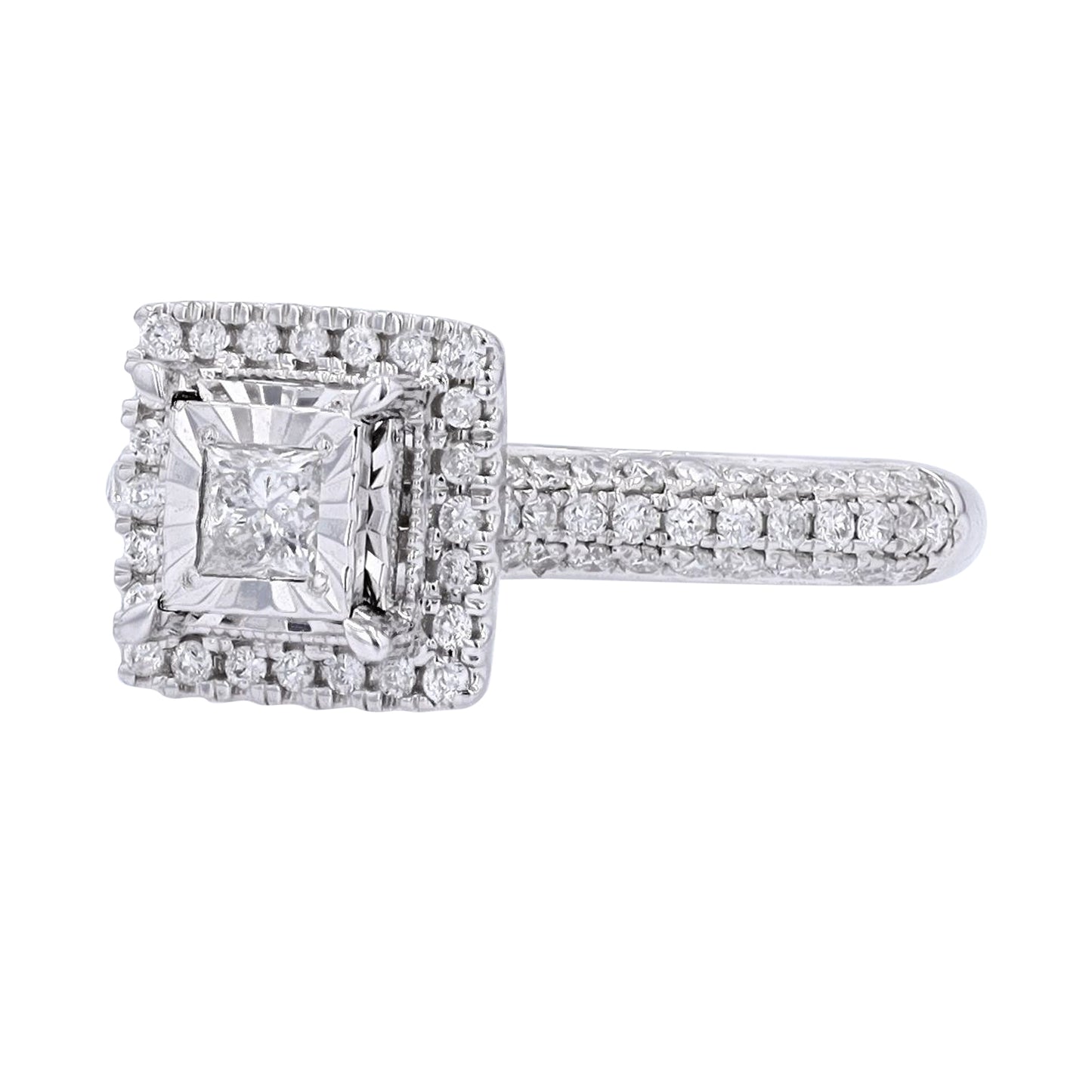 1 CTW Princess Cut Diamond Engagement Ring in 10k Gold