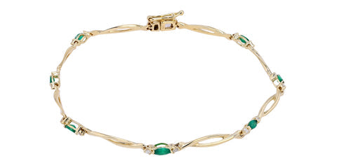 14K WG 1/2 CT Emerald Bracelet