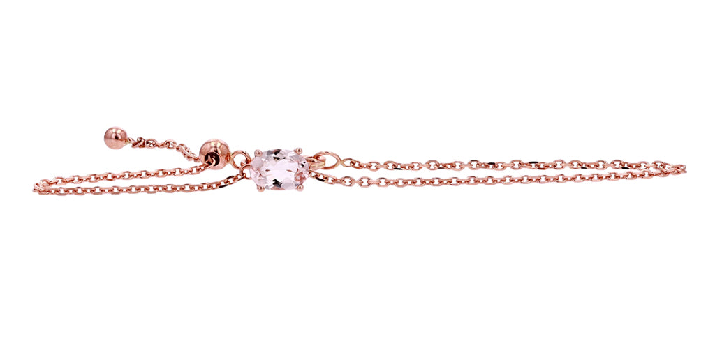 10K RG Morganite Bolo Bracelet