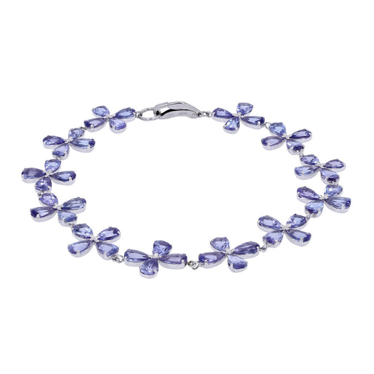 Platinum 900 9.87 CTW Tanzanite 7" Bracelet