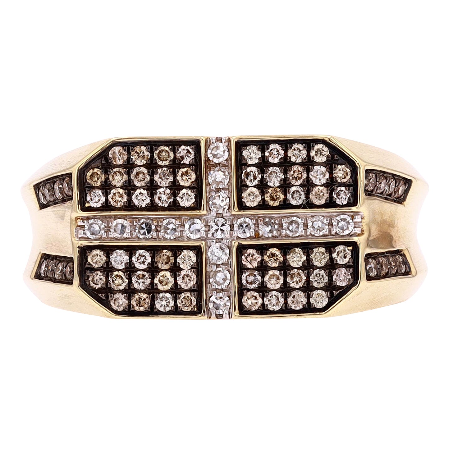 0.75 CTW Gents White & Chocolate Diamonds Ring in 10k Gold