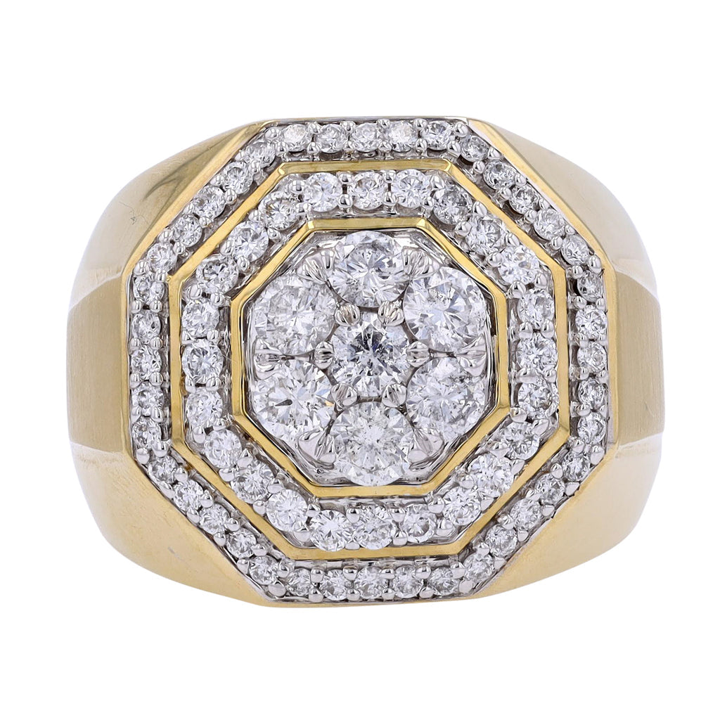 10K YG 2 CT Diamond Gents Ring