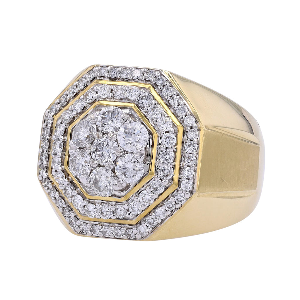 10K YG 2 CT Diamond Gents Ring