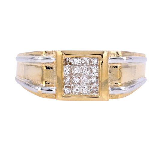 14K TT 0.35 carats Diamond Gents Ring