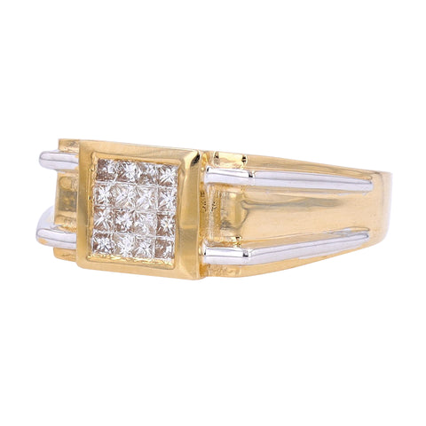 14K TT 0.35 carats Diamond Gents Ring