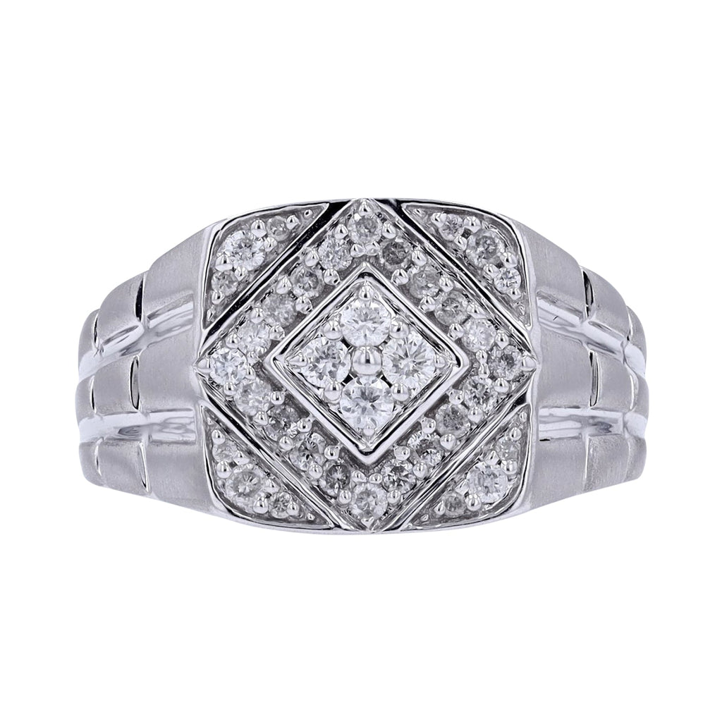 10K White Gold 1/2 CTW Gents Diamond Ring