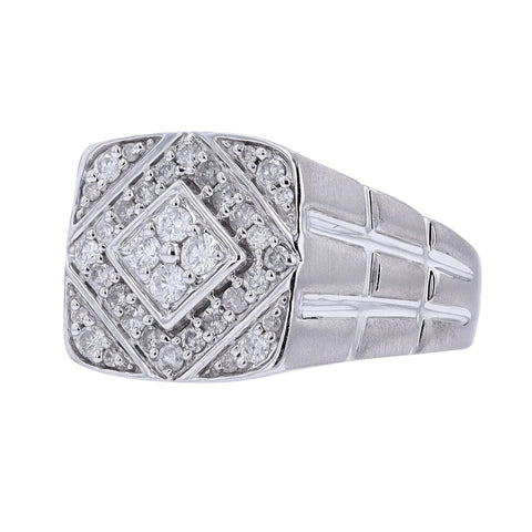 10K White Gold 1/2 CTW Gents Diamond Ring